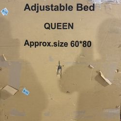 🥨Queen size Adjustable Bed Frame with Massage, Wireless Remote,Independent Head and Foot Incline Electric Bed Base with Adjustable 12" Legs,Zero Grav