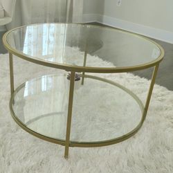 New Gold round glass table-31.5"