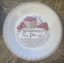 VINTAGE Pie Plates With Recipe 
