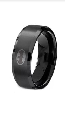8mm Black Titanium Batman Ring