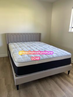 Queen size bed frame and mattress