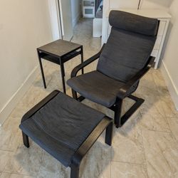 IKEA Poang Armchair, Foot Rest & Side Table / Coffee Table 
