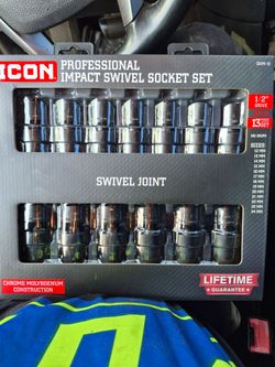 Icon 1/2 inch swivel  impact sockets metric  MM