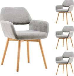 Mid Century Modern Dining Chairs Set of 4 Comfy Accent Chair Upholstered Kitchen Dining Living Room Chairs for Bedrooms Waiting Room Home Arm Desk Cha