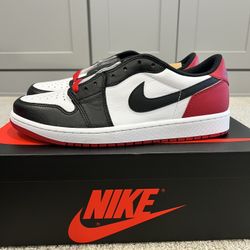 Jordan 1 Low Black Toe Sz 9.5 New 