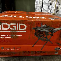 RIDGID 15 Amp 10 in. Portable Corded Jobsite Table Saw with Folding Stand