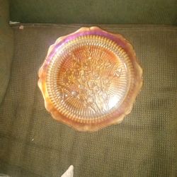 1970 JANNETTE  IRDISCENT MARIGOLD PLATE