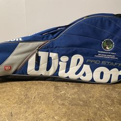 Wilson Pro Staff Racquet Bag Blue Holds 6 Racquets 