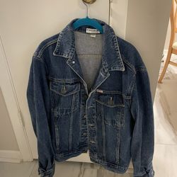 Vintage George’s Marciano For Guess Trucker Style, Men’s Large Jean Jacket, Dark Denim, Style 10847
