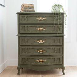 French Provincial Vintage Green Dresser