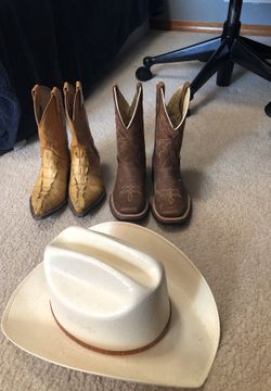 Cowboy boots and hat for toddler