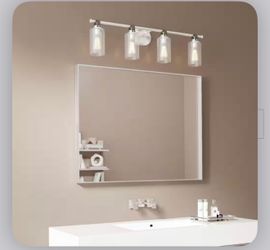 Silver vanity mirror