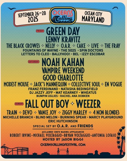 Oceans Calling Music Festival 2025 3 DAY Passes For Sale