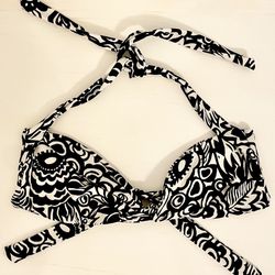 American Eagle Outfitters black and white Bandeau bathing suit bikini top