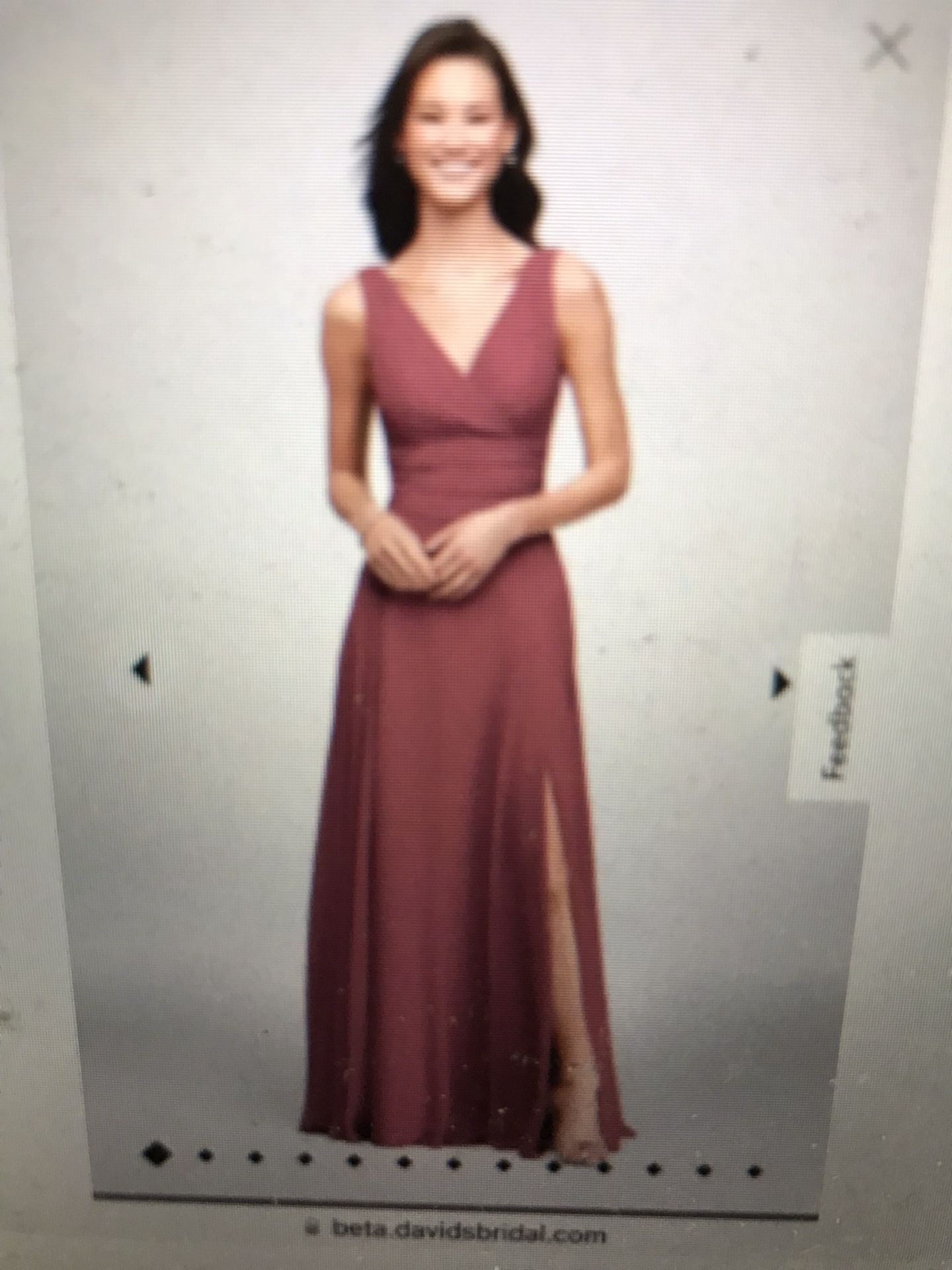 David’s Bridal Chiffon Bridesmaid Dress - Bridal Size 4 - Color “Chianti” (Sells New For $120)