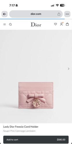 Brand new Dior Freesia Cardholder Soupir Pink