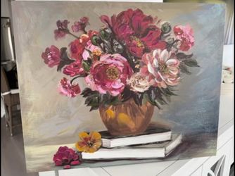 Floral Peony Painting Canvas Art
