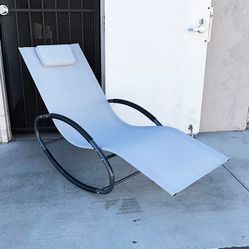 $45 (New in Box) Zero gravity rocking chair outdoor patio lounge chair recline rocker w/ detachable pillow