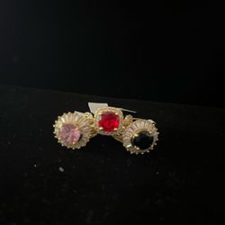 Red,Pink and Black Laminated Gold Rings