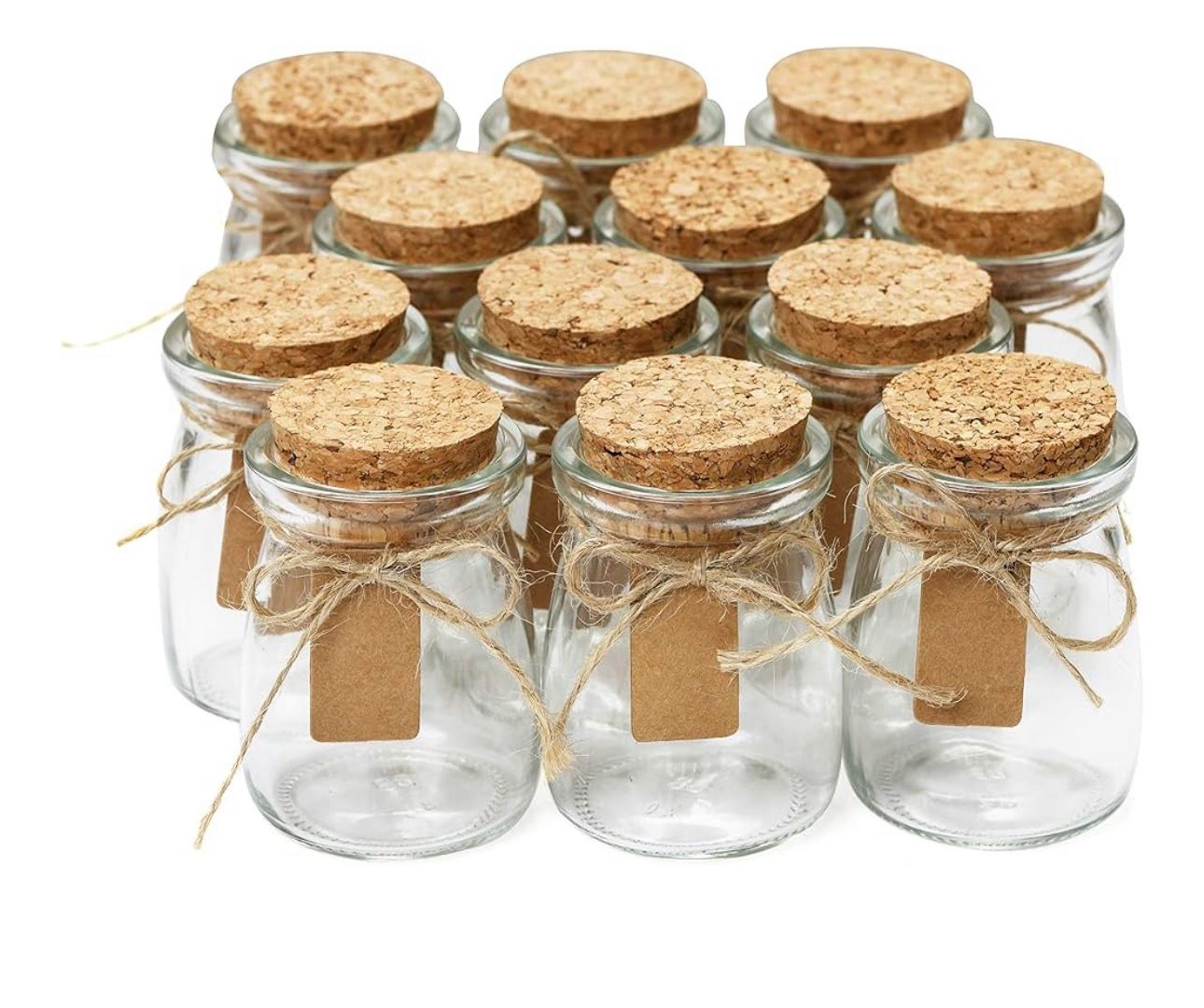 (4444-71) 24 Pack 1.7 Oz Glass Bottles with Cork Stoppers,50 ML Mini Small Glass Bottles for Wedding Favors,Crafts Home Decorations,Party Favors