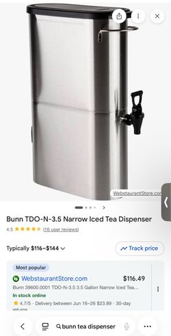 BUNN TDO-N-3.5 Narrow Iced Tea Dispenser