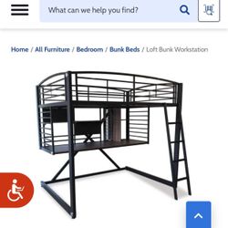 Adult Bunk Bed W/underneath Desk
