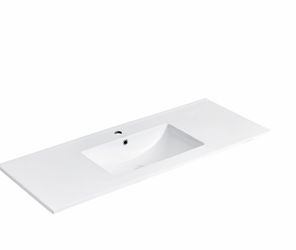 36 in. W Drop-in Bathroom Sink in White Ceramic