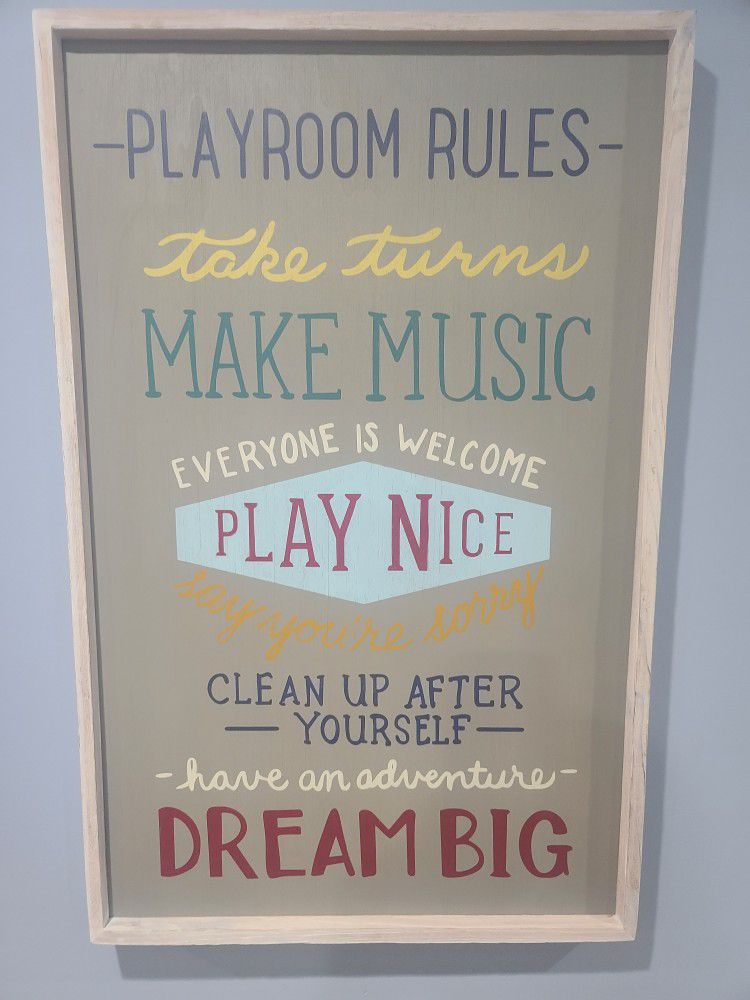 Playroom Rules Print (exposed frame)