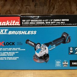 Makita 18V LXT Lithium-Ion Brushless Cordless 4-1/2 in./5 in. Paddle Switch X-LOCK Angle Grinder with AFT (Tool Only)