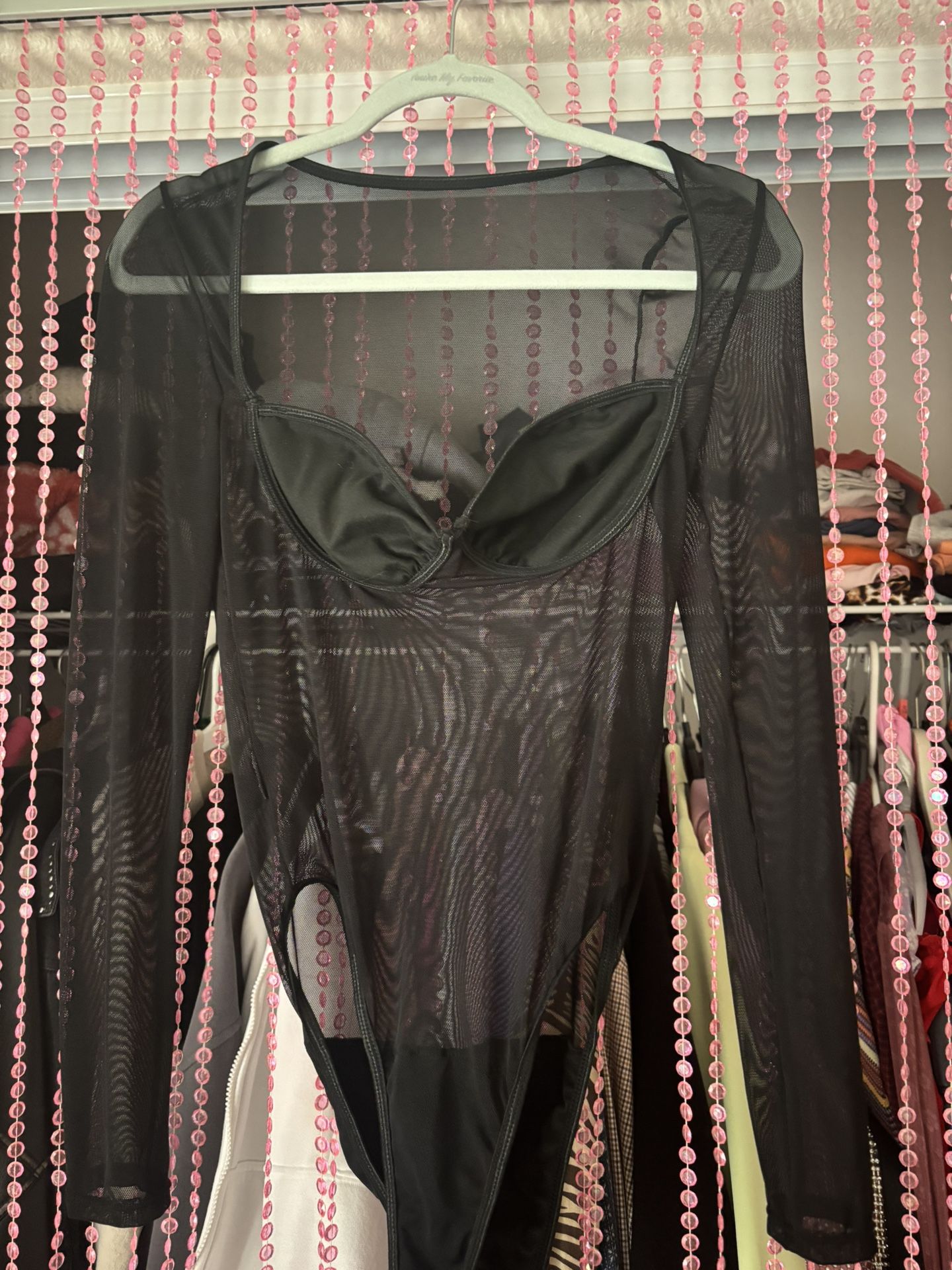 corsette mesh longsleeve bodysuit