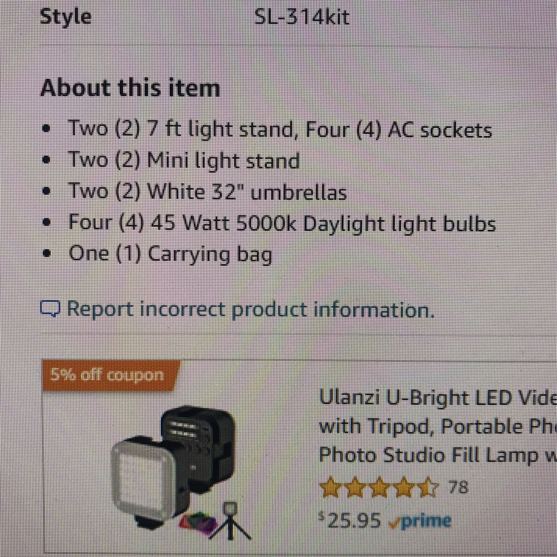 Cowboy Studio Lighting Kit w Umbrellas And Background Lights for Sale