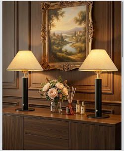 FRIDEKO Cordless Rechargeable Table Lamp Set of 2, Small Touch Bedside Lamps, 4000mAh Battery Operat