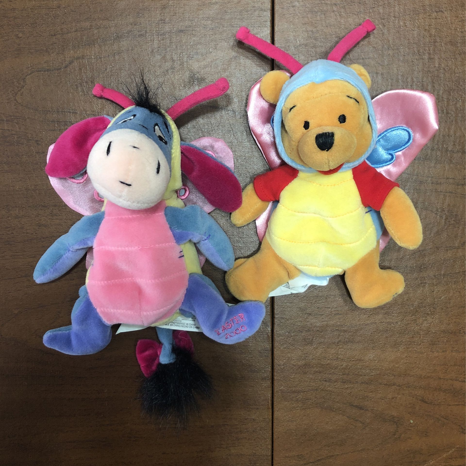 Disney Plush Beanies Winnie The Pooh And Eeyore Limited Edition Easter 2000