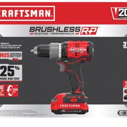 CRAFTSMAN 1/2” Brushless RP Cordless Drill with 2 Batteries & Charger