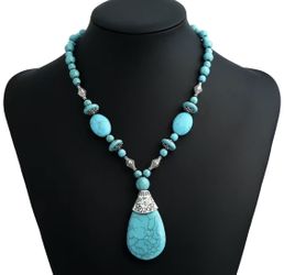 Turquoise Water drop Necklace 