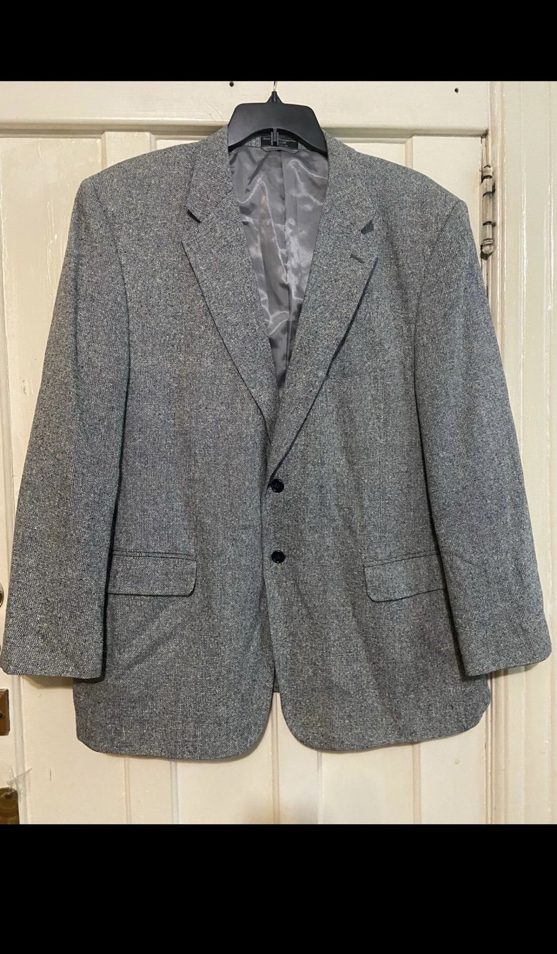 Towncraft men’s 2 button single vent %100 silk jacket / blazer 48R