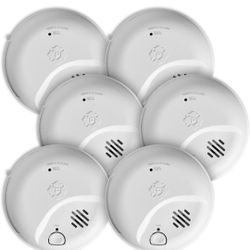 First Alert SMICO100-AC Interconnect Hardwire Combination Smoke & Carbon Monoxide Alarm with Battery Backup, 6-Pack