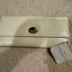 NEW Pottery Barn Mckenna Leather Travel Jewelry Roll. Ivory. NO MONOGRAM