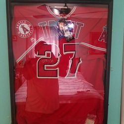 Anaheim Angels Majestic Mike Trout Signed Jersey Nwt Framed