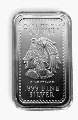 1 oz Aztec Calendar / Cuauhtemoc Silver Bar 