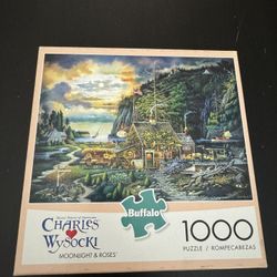 1000-Piece Charles Wysocki Puzzle – “Moonlight & Roses” by Buffalo Games