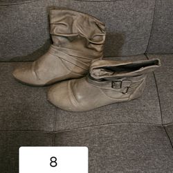 Grey Boots 8 Women 