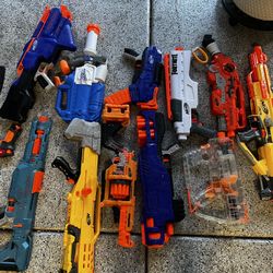 14 Nerf Gun Collection With Bullets 