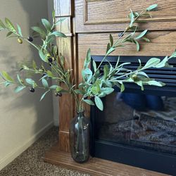 Fake Olive Plant With Vase