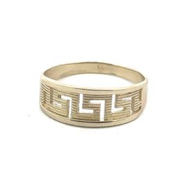 Woman’s Ladies 14k Yellow Gold Grecian Key Geometric Band Ring Size 7 GP3120156