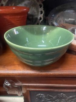 Vintage Green Bauer Mixing Bowl 