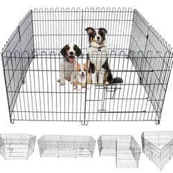 Foldable Metal Dog Fence. 8 Panels Small/Medium Dogs 