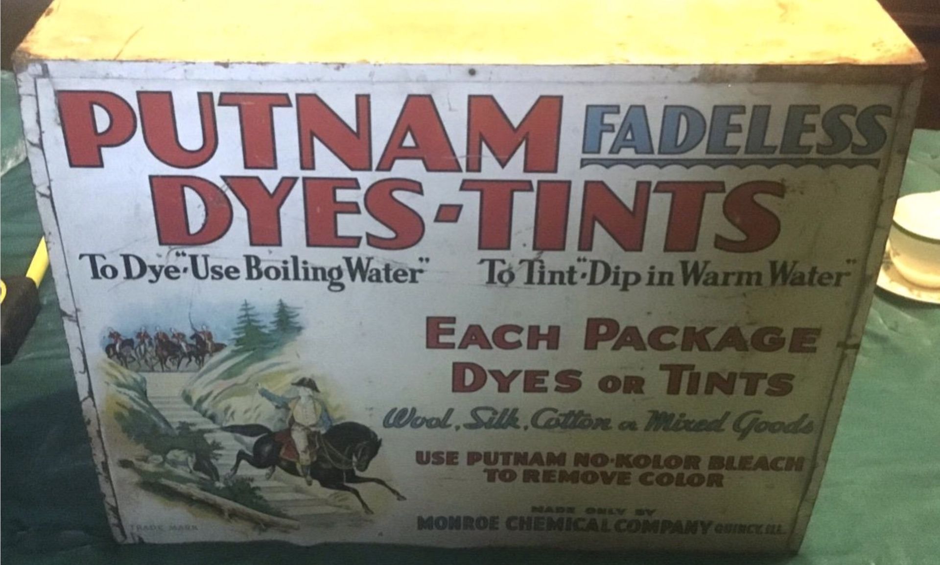 Antique Putnam Fadeless Dyes Tints Advertising Store Display