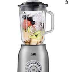 Countertop Blender UIO, 600W Blenders for Kitchen, Blender for Shakes and Smoothies, 304 Stainless Steel Blades, Infinite Speed Control, 60 oz Glass P