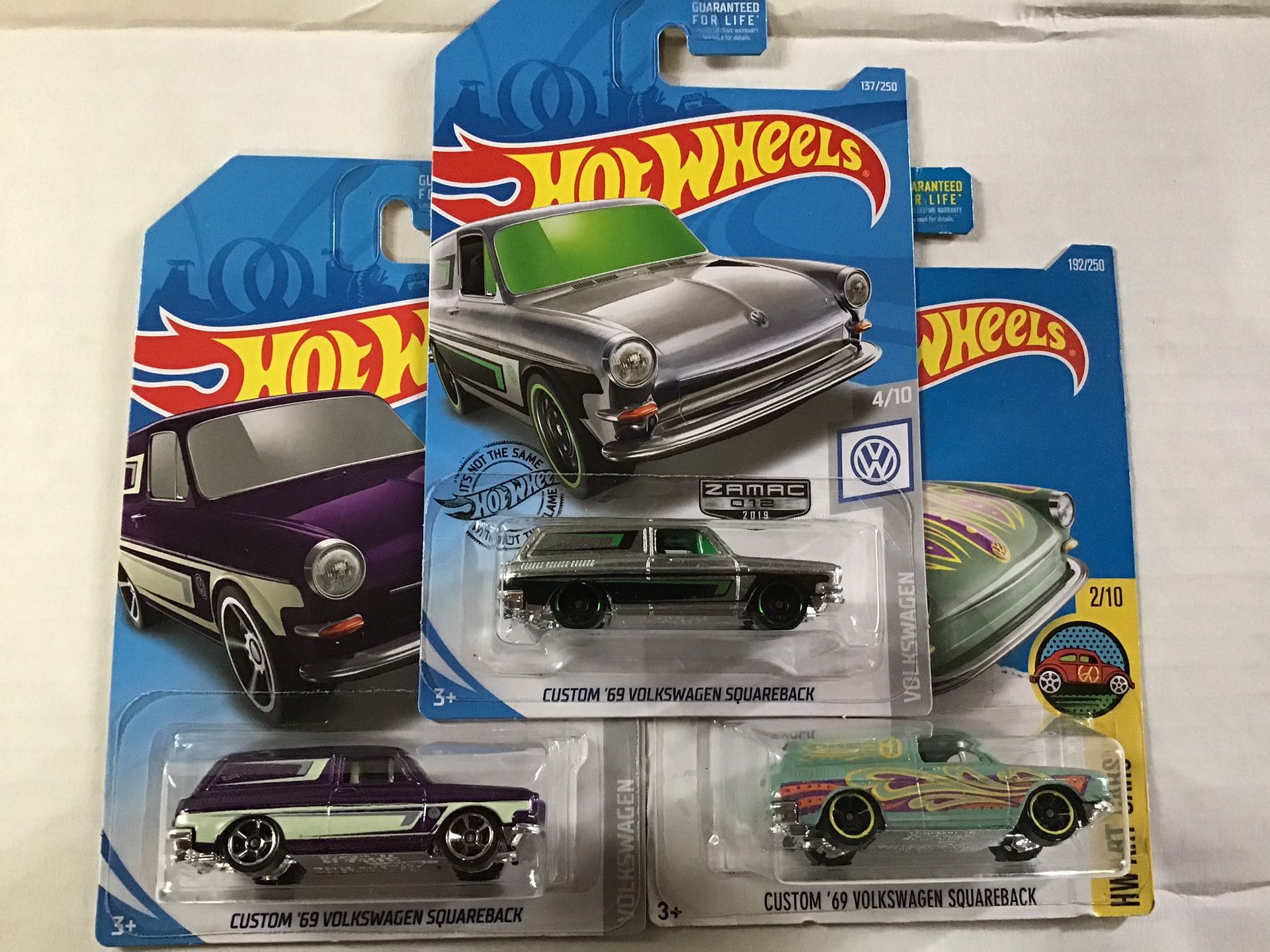 Hot Wheels Custom 69’ Volkswagon Squareback package. Lot of 3